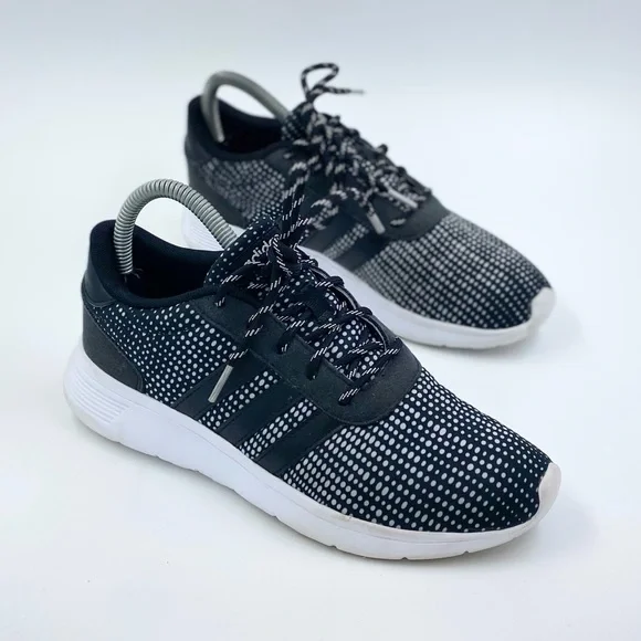 adidas | Shoes | Adidas Lite Racer Running Shoes Black White Dots Athletic  Sneaker Women Size 65 | Poshmark
